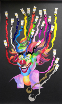 Roger FAGES - clown en peinture
